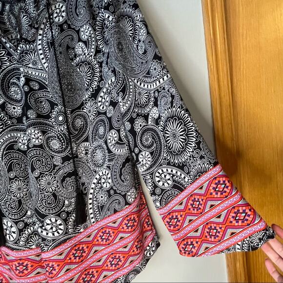 By Design Black & Pink Patterned Blouse Size L - Picture 11 of 12